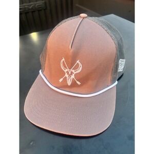 Southern String Hat Co Mens Trucker Hat Brown Grey Bull Skull Rope Snapback Cap